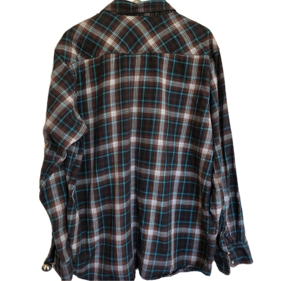 Ariat Retro Fit Harrisburg Pearl Snap Plaid Western Shirt Men XXL Cotton Flannel - Picture 5 of 7